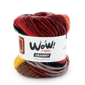 Acquista 503-rosso-grigio-cammello Filato WOW Granny di Katia – Lana 100% per Infeltrimento e Borse Granny all'Uncinetto