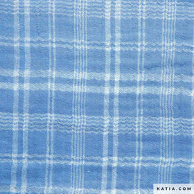 Katia Fabrics Mussola Tartan Azzurro