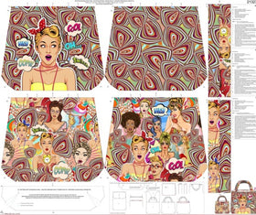 Tessuto Canvas Pannello Borsa Double Face Pop Cool Hey - 0