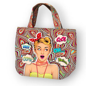 Tessuto Canvas Pannello Borsa Double Face Pop Cool Hey