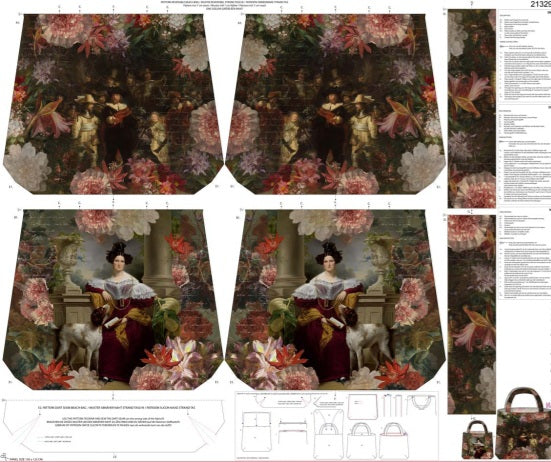 Tessuto Canvas Pannello Borsa Double Face Rembrandt