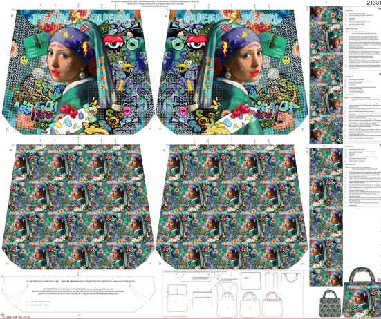 Canvas Pannello Borsa Double Face Orecchino Di Perla Popart