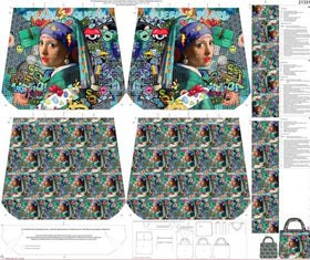 Canvas Pannello Borsa Double Face Orecchino Di Perla Popart - 0