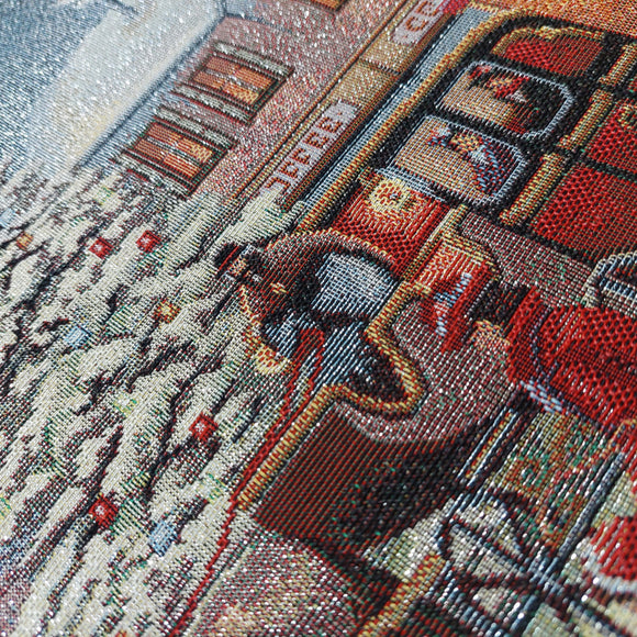 Pannello Gobelin Lurex Villaggio di Natale