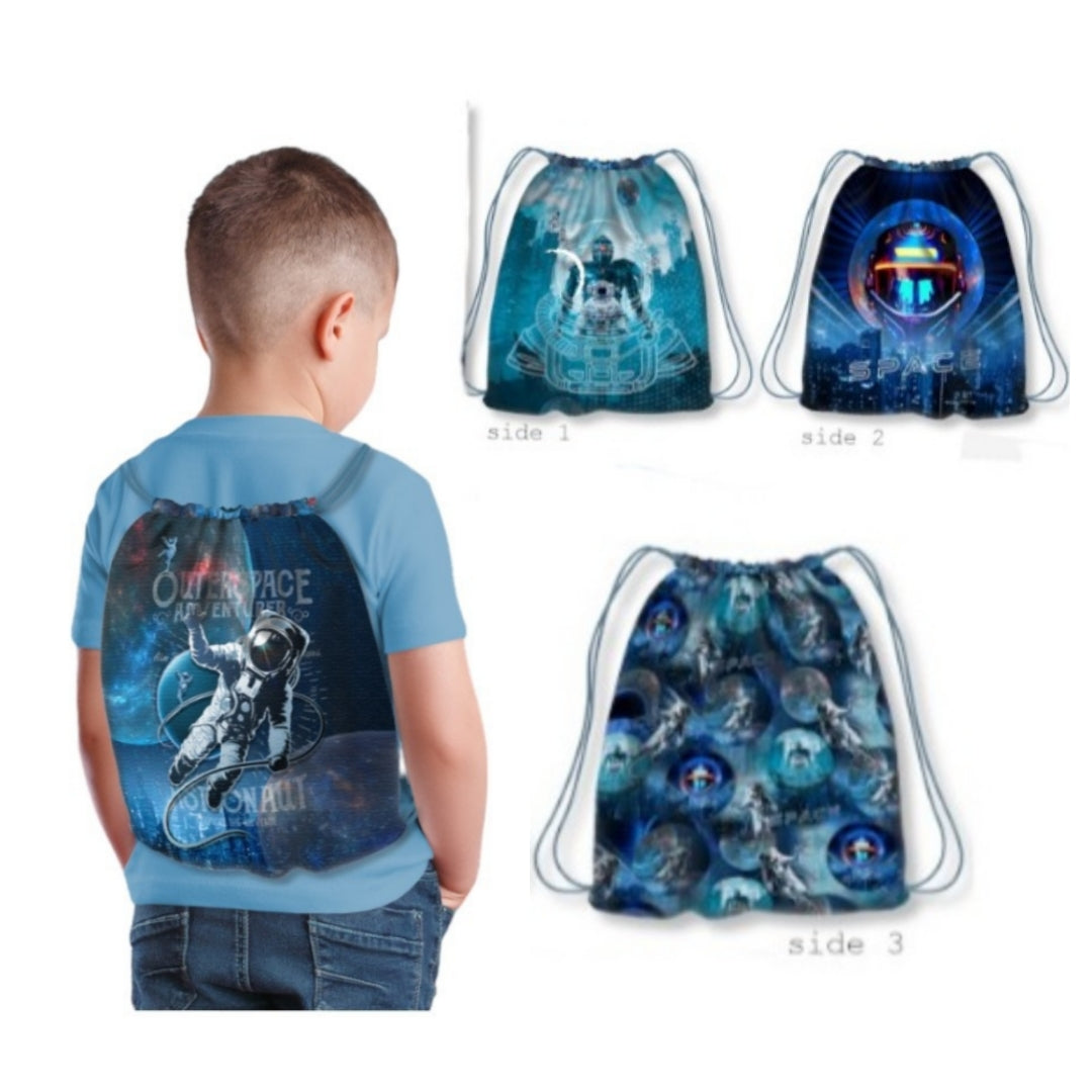 Tessuto Canvas Pannello Backpack Kids Double Face Zaino Space