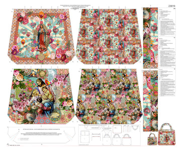 Tessuto Canvas Pannello Borsa Double Face Sacro - 0