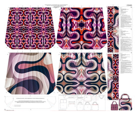 Tessuto Canvas Pannello Borsa Double Face Seta - 0