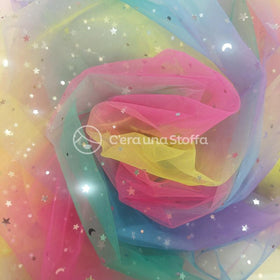 Katia Fabrics Tulle Rainbow Stars
