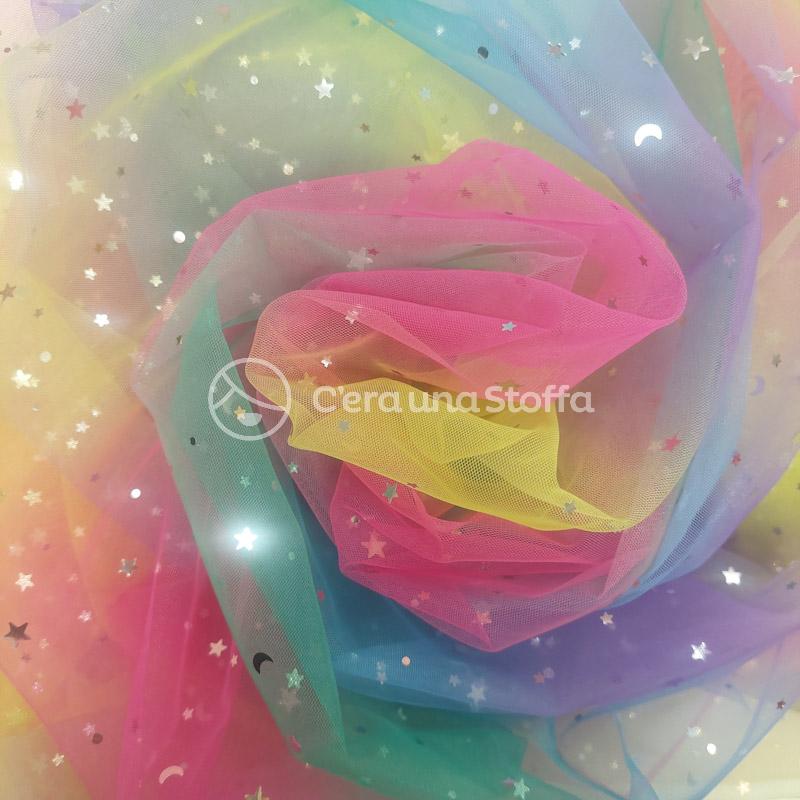 Katia Fabrics Tulle Rainbow Stars