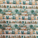 Tessuto Cotone Fabricart Baby Bear Orsetti Verde-1
