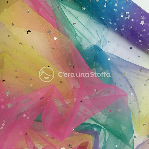 Katia Fabrics Tulle Rainbow Stars