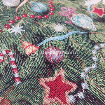 Set 2 Pannello Gobelin Lurex Albero di Natale Decorazioni - 0