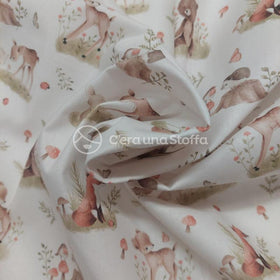 Tessuto Cotone Animali Del Bosco Roury - 0