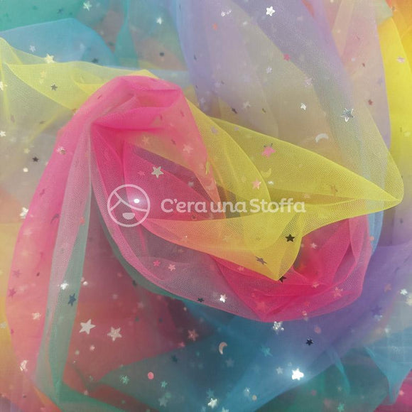Katia Fabrics Tulle Rainbow Stars