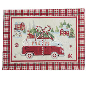 Pannello Gobelin Lurex Furgoncino Tovaglietta