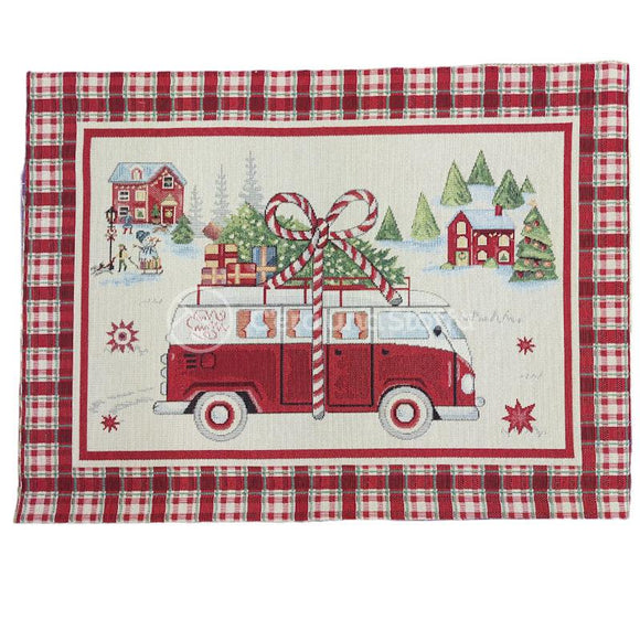 Pannello Gobelin Lurex Furgoncino Tovaglietta