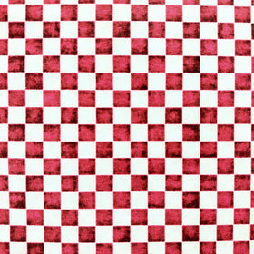 Cotone Americano Scacchiera Bianco Rosso