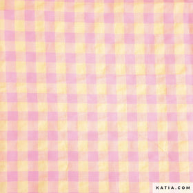 Acquista rosa-giallo Tessuto Vichy Gingham