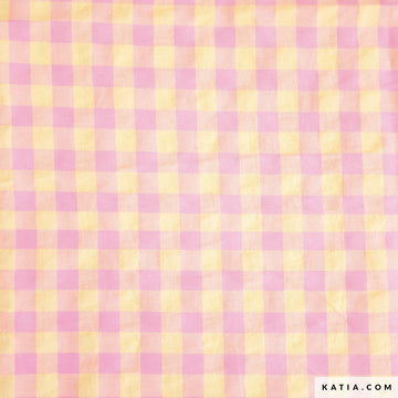 Acquista rosa-giallo Tessuto Vichy Gingham