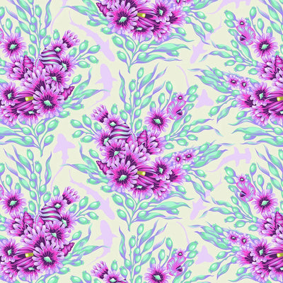 Tessuto Tula Pink Floral Reef Cotone Americano Shadow Sharks - 0