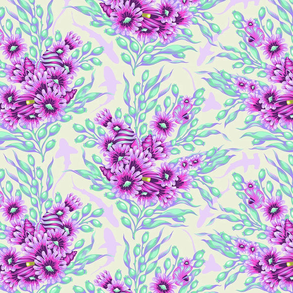 Tessuto Tula Pink Floral Reef Cotone Americano Shadow Sharks