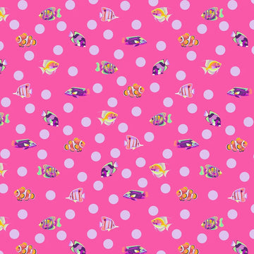 Tessuto Tula Pink Floral Reef Cotone Americano School Crossing
