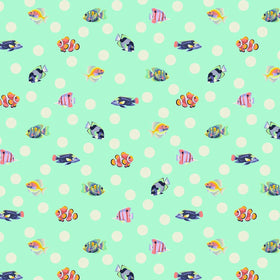 Tessuto Tula Pink Floral Reef Cotone Americano School Crossing - 0