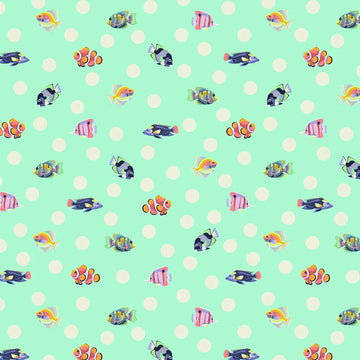 Tessuto Tula Pink Floral Reef Cotone Americano School Crossing - 0
