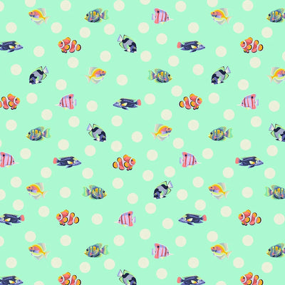 Tessuto Tula Pink Floral Reef Cotone Americano School Crossing - 0