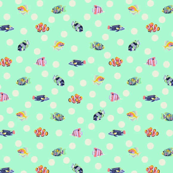 Tessuto Tula Pink Floral Reef Cotone Americano School Crossing