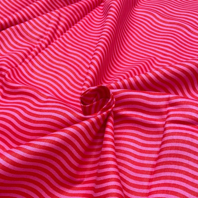Tessuto Cotone Candy Stripes Red & Pink – Righe Rosse e Rosa