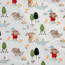 Tessuto Cotone Bunny Rainy Day – Coniglietti e Paperelle-1