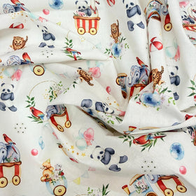 Tessuto Cotone Little Circus Parade – Circo e Animali - 0