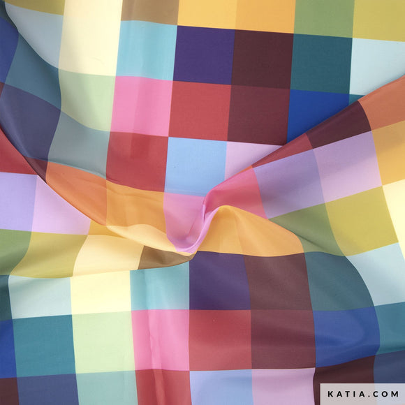 Tessuto Cover Fabric Print 50gr Multicolor Checks  Katia Fabrics