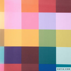 Tessuto Cover Fabric Print 50gr Multicolor Checks  Katia Fabrics