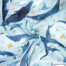 Tessuto Cover Fabric Print 50gr Whales & Sea  Katia Fabrics-2