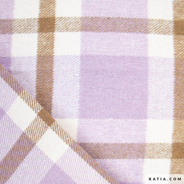 Acquista lilac-coffee Tessuto Katia Fabrics Plaid Big Flannel