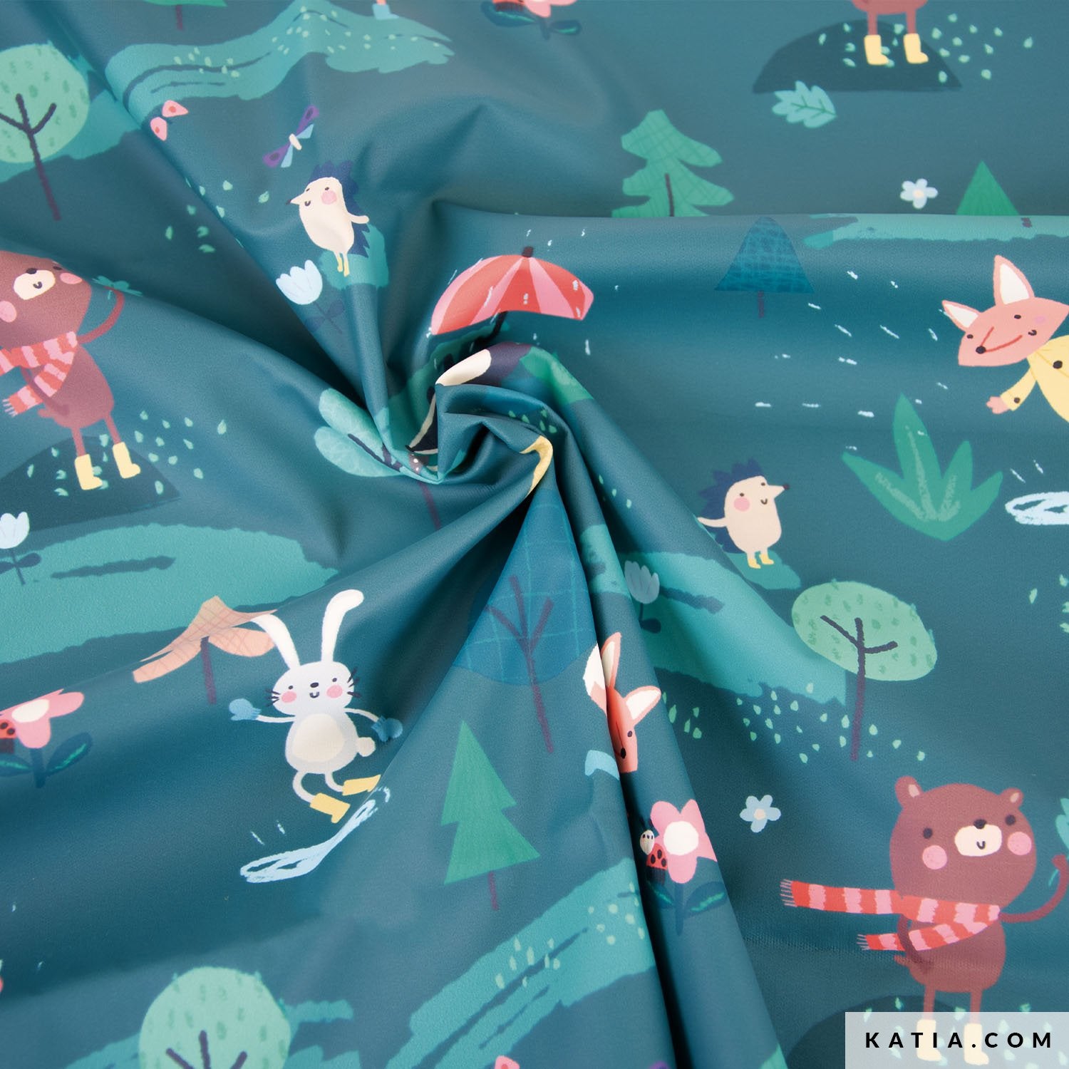 Tessuto Raincoat PU Print Rain Forest - 0