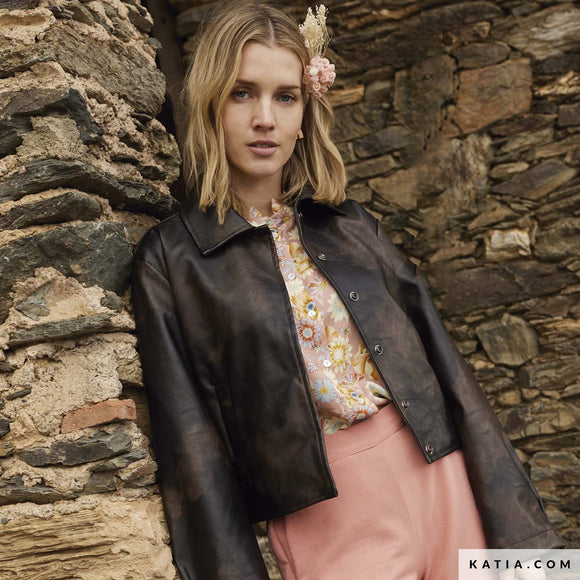 Tessuto Effetto Pelle Vegana Chester Black Coffee