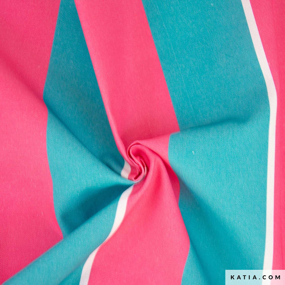 Tessuto Canvas Cotton 80Z Beach Stripes Katia Fabrics