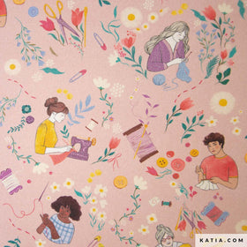 Tessuto Canvas Cotton 80Z Happy Handmade