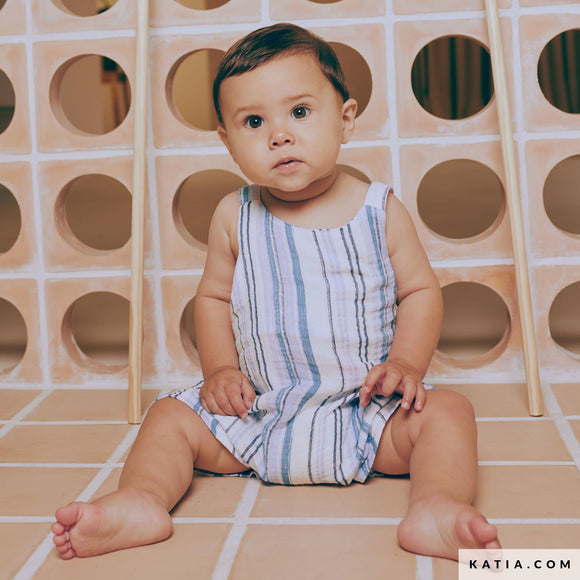 Katia Fabrics Mussola Blue Jeans Stripes