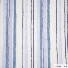 Katia Fabrics Mussola Blue Jeans Stripes