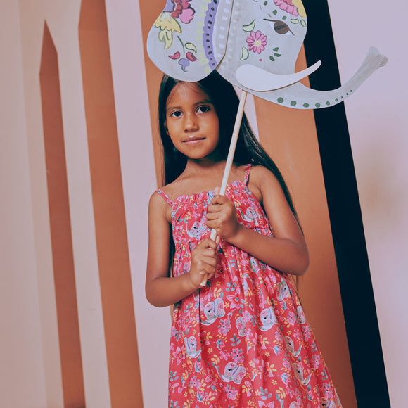 Tessuto Popeline Indian Elephants