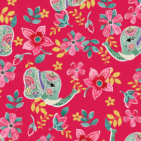 Tessuto Popeline Indian Elephants