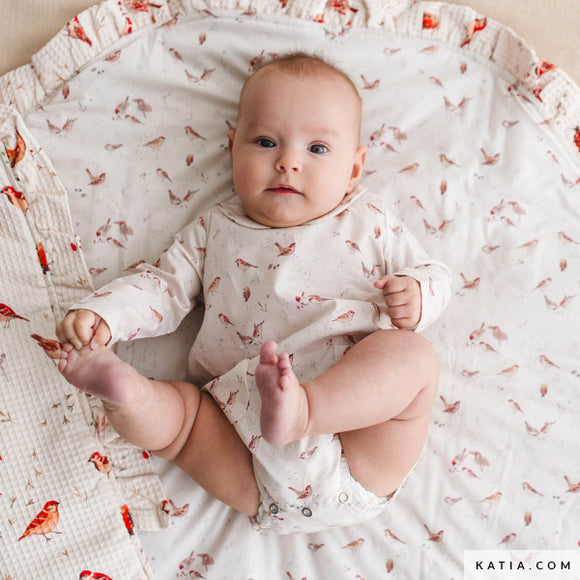 Tessuto Popeline Cotone Little Birds