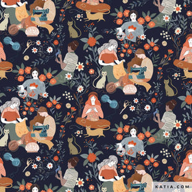 Tessuto Popeline Handmade Love