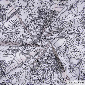 Tessuto Cotone Embroidery Voile Black & White - 0