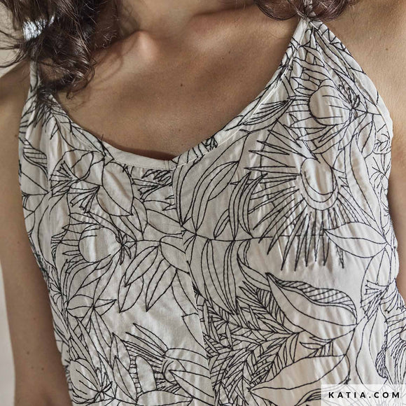Tessuto Cotone Embroidery Voile Black & White