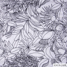 Tessuto Cotone Embroidery Voile Black & White
